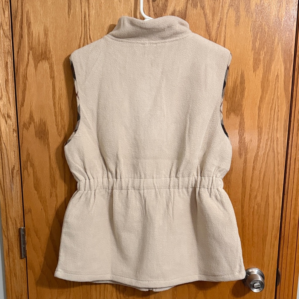 Hem & Thread Cream Zip-Front Drawstring Fleece Vest - Picture 5 of 7